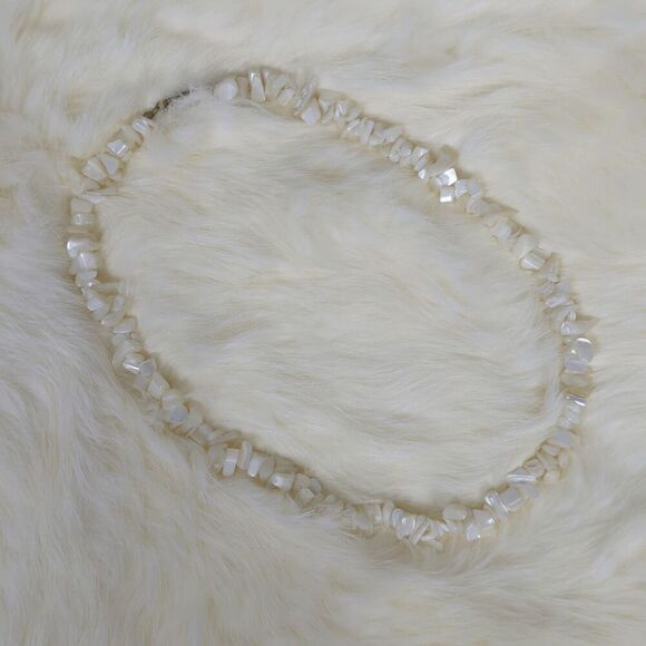Handmade Sea Shell & Shark Tooth White Mother of Pearl Choker Necklace - Picture 5 of 7